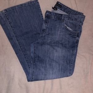 Mossimo low cut waist flare leg denim jeans